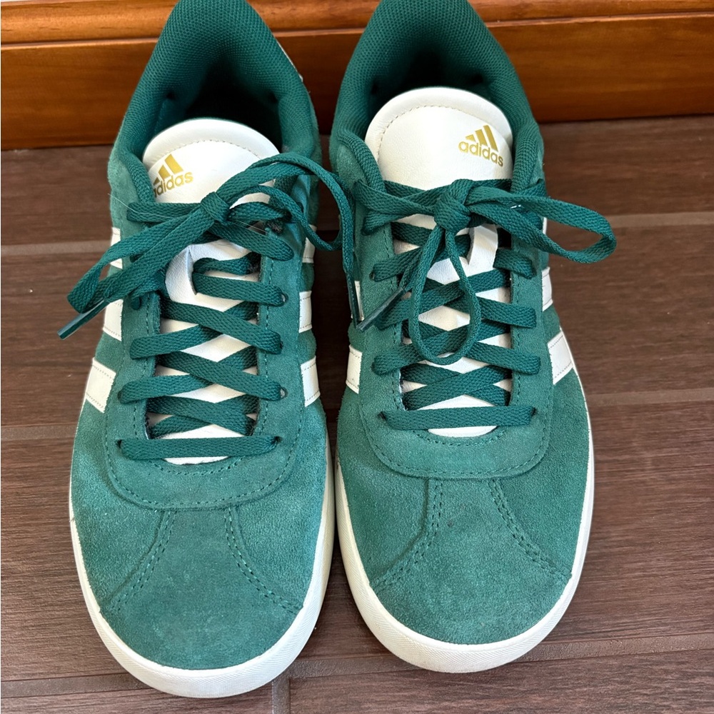 Adidas Forest Green Sneakers with White Accents